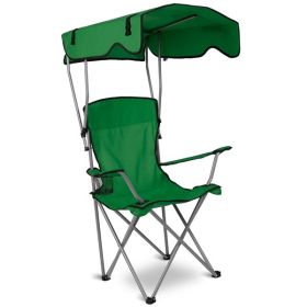 Beach Folding Lawn Outdoor Chairs With Awnings (Color: Green)