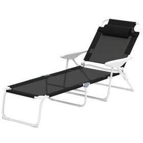 Loungers, Beach Chairs (Color: Black)