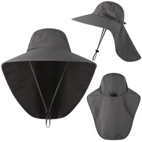 Wide Brim Bucket Hat with Neck Cover Quick Dry Large Brim Fishing Hat Outdoor Sports Jungle Hiking Hat Men Fishermen Sun Hat Cap (Color: Army green)