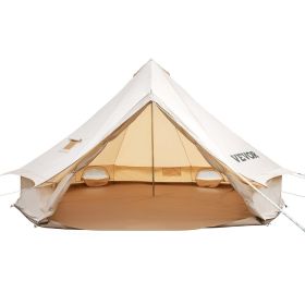 VEVOR 5-8 Person Canvas Glamping Bell Tent, Breathable Waterproof Yurt Tent with Stove Jack and Detachable Side Wall for Family Camping (Tent Type: Mongolian Yurt Tent, Diameter: 4 m)
